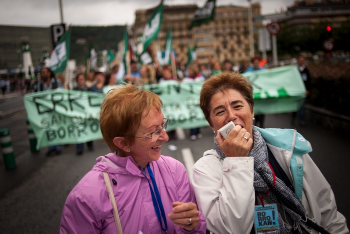 Hirugarren adineko egoitza eta eguneko zentroetako langileen manifestazioa, lan konbenio egoki baten eske. Donostia (Euskal Herria) 2013ko Irailaren 20a. (Gari Garaialde / Bostok Photo)